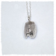 Solid silver pistachio nut pendant